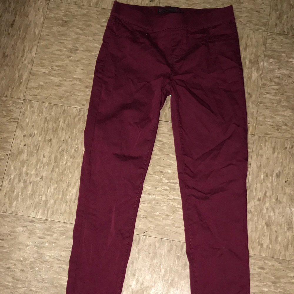 burgundy jeggings